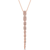 0.68ct 14k Rose Gold Diamond Serpentine Necklace